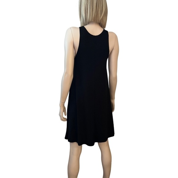 Aritzia Wilfred Free Black Dress Minimalist Tank Tunic Rayon Refined Fashion - Picture 7 of 15